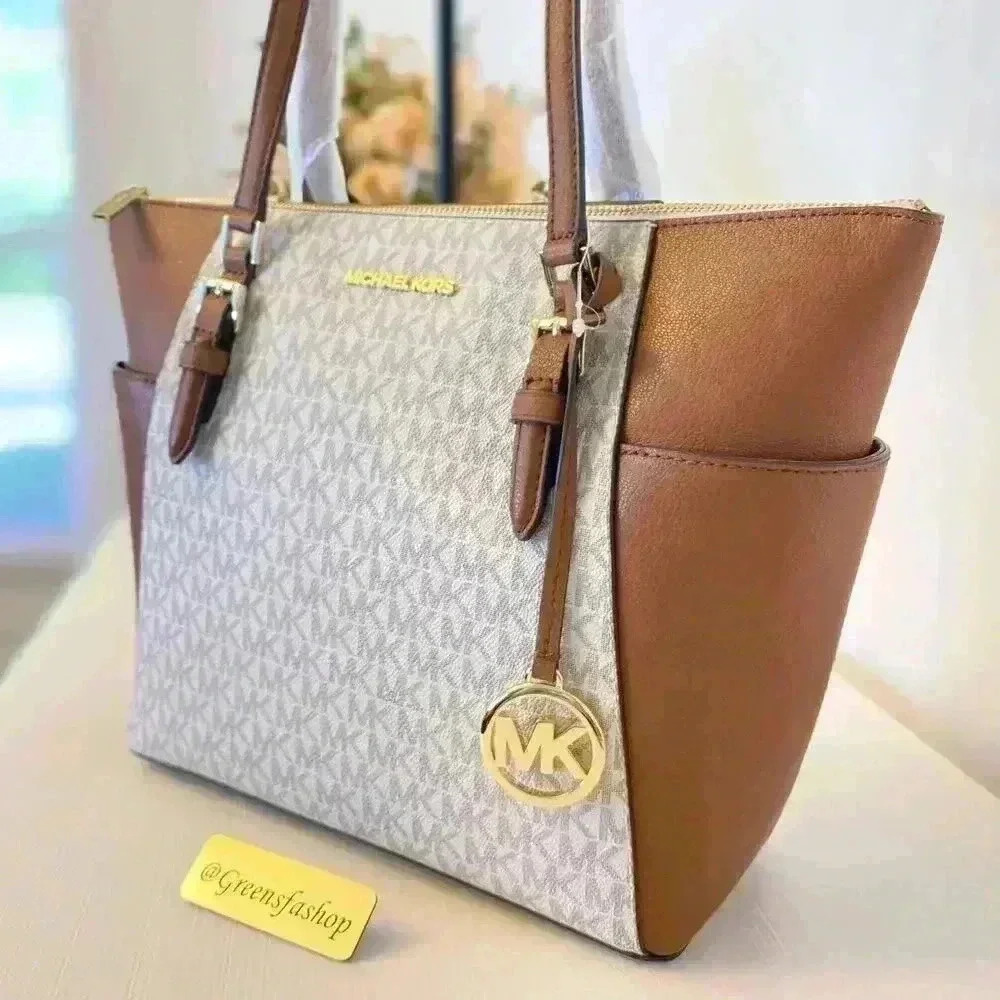 Michael Kors Charlotte Top Zip Tote shoulder bag Vanilla - Picture 10 of 11
